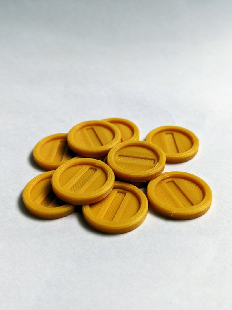 Mario Inspired 3D Printed 10 Piece Coin Counters Great for Etsy