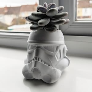 Starwars Star Wars Inspired 3D Printed Planter, Stormtrooper Planter Pot, Good For Aqua Air Plants Or Cactus