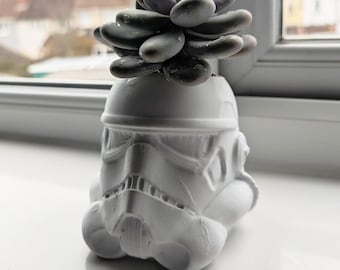 Starwars Star Wars Inspired 3D Printed Planter, Stormtrooper Planter Pot, Good For Aqua Air Plants Or Cactus