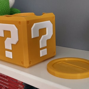 Mario Inspired 3D Printed Mushroom Kingdom Question Block Coin Coaster Set Of 5 (Five), Great Cold Drinks, Hot Drinks, Tea, Coffee