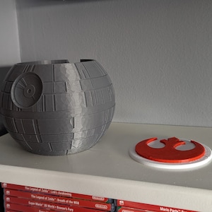Starwars Star Wars Inspired 3D Printed Death Star Deathstar Holder and Set Of 6 (Six) Coasters, Great Cold Drinks, Hot Drinks, Tea, Coffee