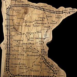 Minnesota Straßenkarte Cribbage Board