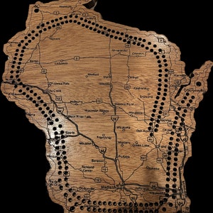 Wisconsin Map Cribbage Board