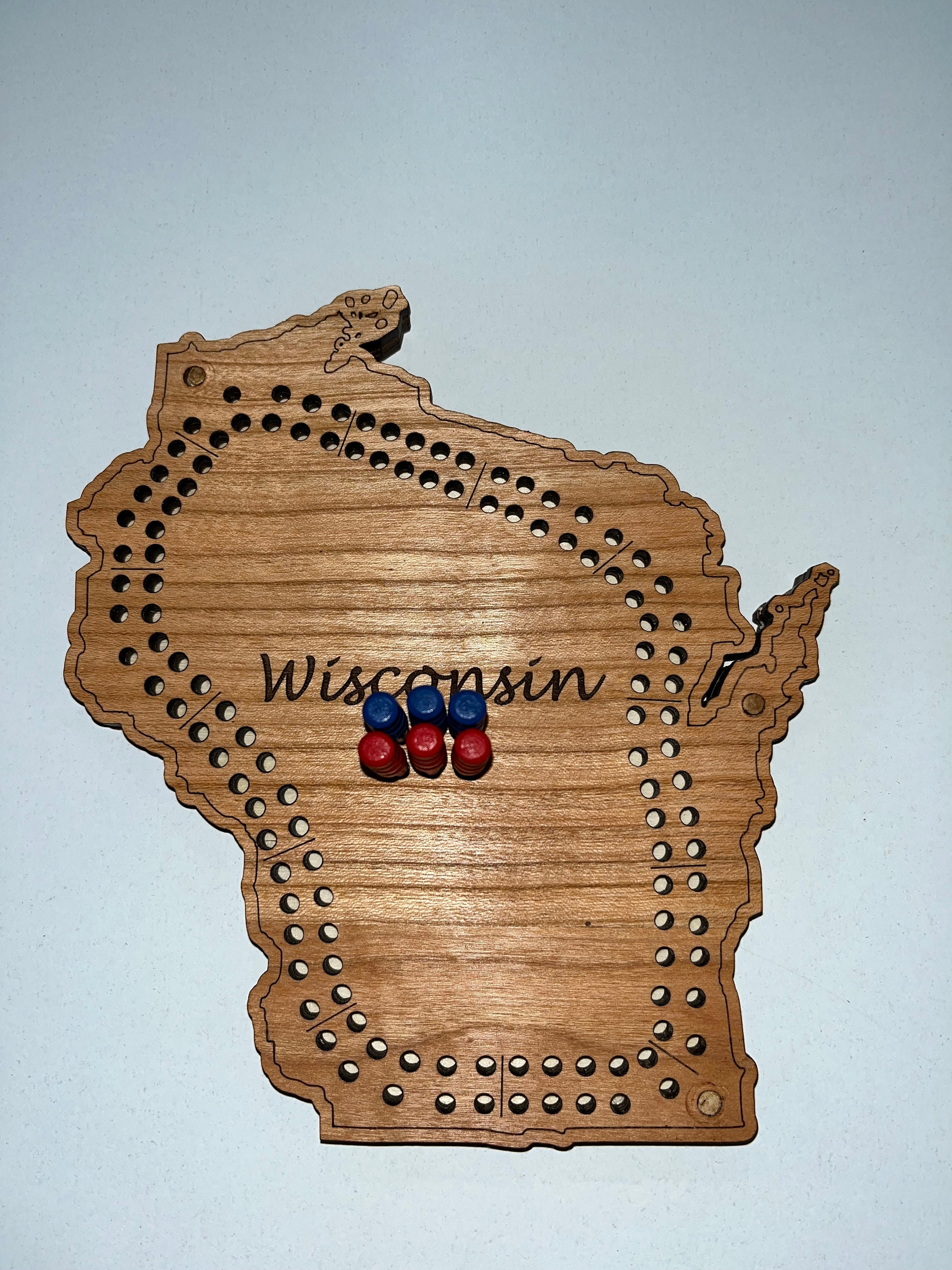 Small Wisconsin Cribbage Board Etsy