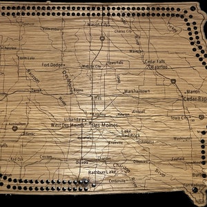 IA Road Map Cribbage Board