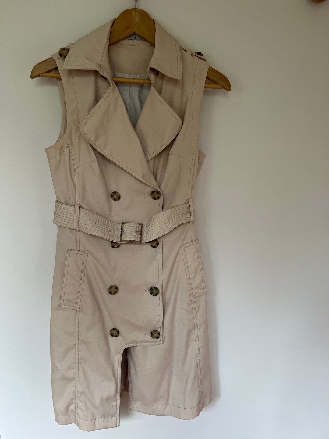 Lapel Sleeveless Button Down Pleated Dress
