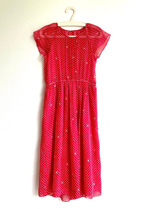 Vintage little red dress with polka dots - image 1