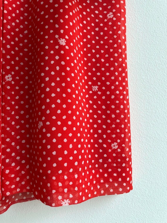 Vintage little red dress with polka dots - image 3