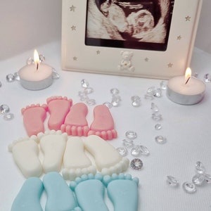 Baby feet wax melts, baby showers, Gender reveal party strong scents, Handmade.