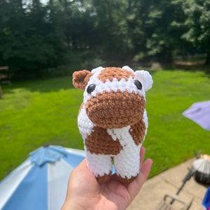 Crochet Brown Chocolate Cow Stuffed Animal Amigurumi