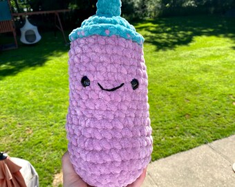 Large Fluffy Crochet Eggplant Stuffed Animal Amigurumi