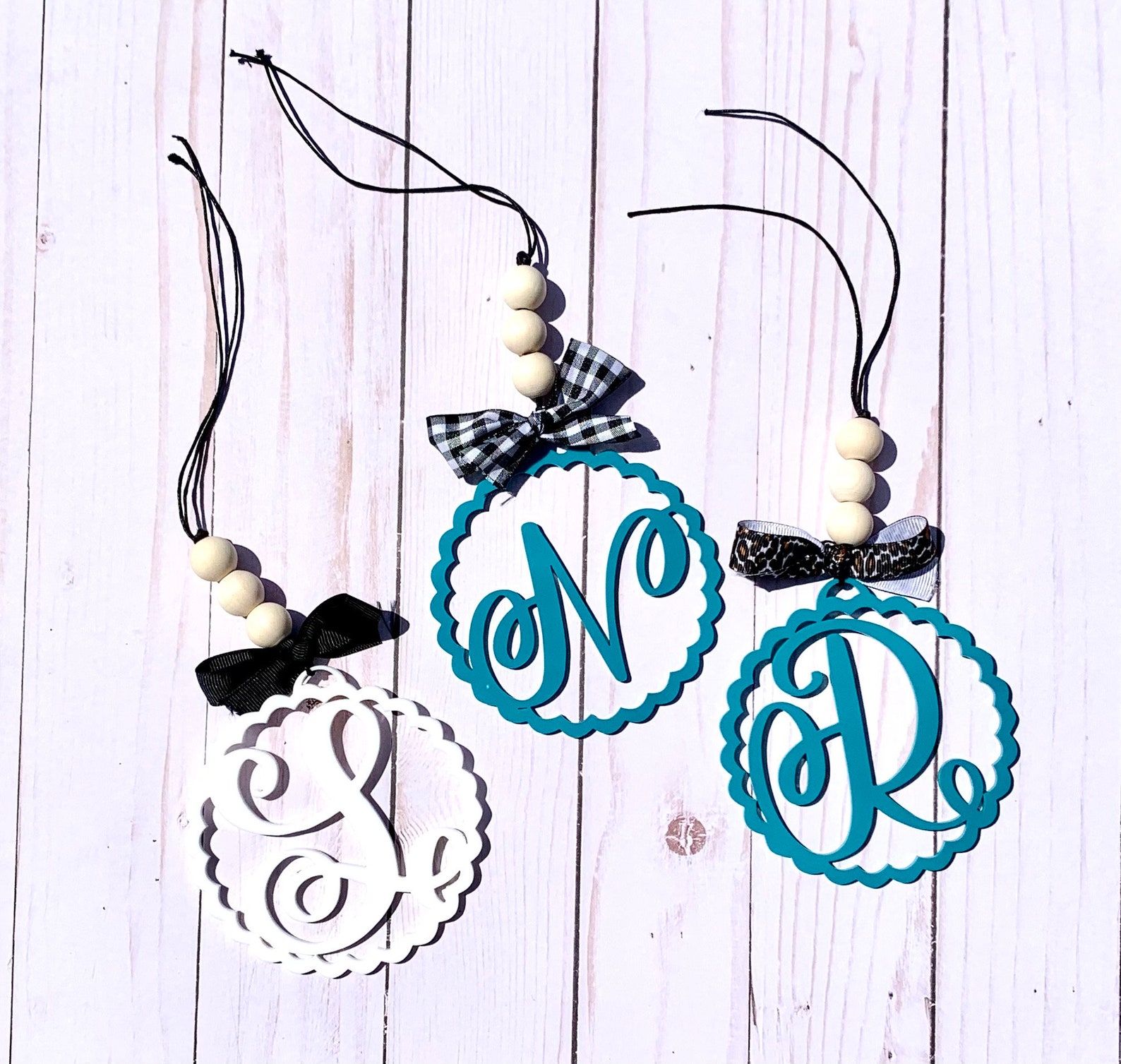 Car Mirror Charm Car Mirror Monogram Mirror Charm Bag Etsy