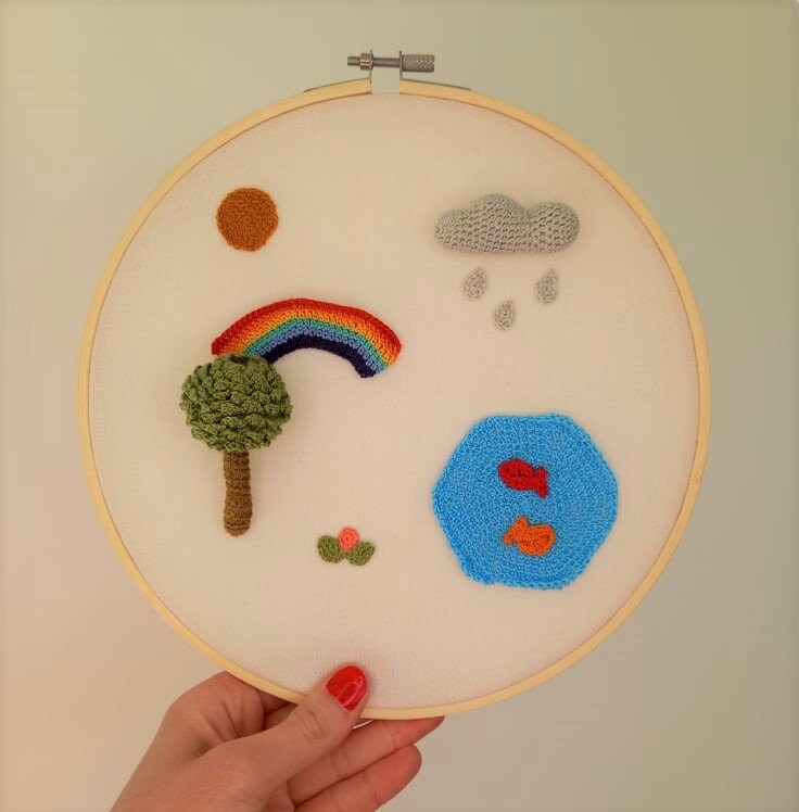 Cadre Mini Paysage Au Crochet Mon Étang