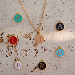 FeriaEstudio | collar de letras bañadas en oro - personalizado, cadena de eslabones, colorido, regalo de Navidad