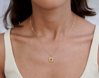 Feria Studio | Coin pendant "mi sol" 18k gold plated, gold chain, high-quality pendant, boho, layering, gift for girlfriend