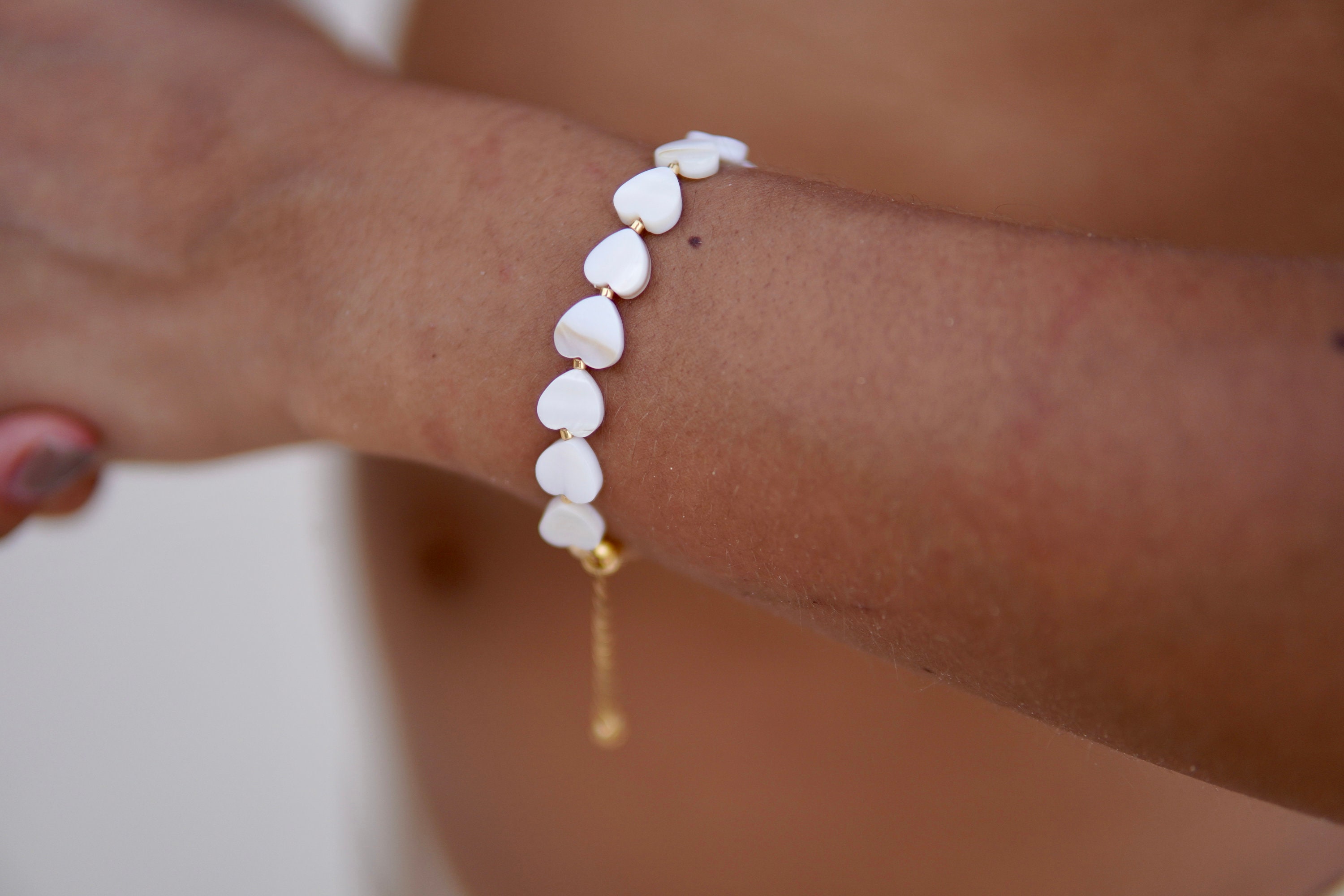 Heart pearl bracelet - Etsy 日本