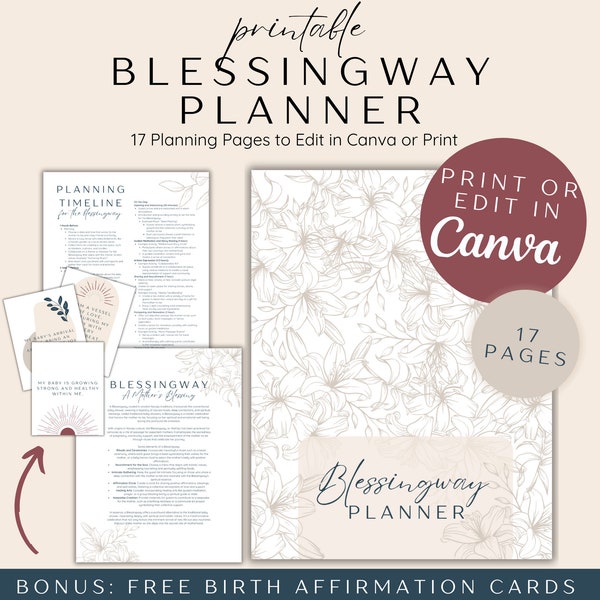 Blessingway Planner, So planen Sie einen Blessingway, Muttersegens-Anleitung, Blessingway Rituale und Zeremonien, Mutterschaftszeremonie