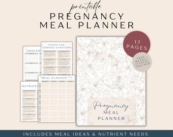 Meal Planner for Pregnancy, Printable Pregnancy Nutrition Plan, Weekly Meal Plan for Expectant Moms, Prenatal Meal Plan and Grocery List
