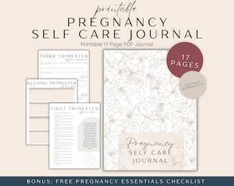 Self Care Journal for Pregnancy, Printable Self Care Planner for Expecting Mom, Pregnancy Self Care First Time Mom, Mindful Pregnancy Diary