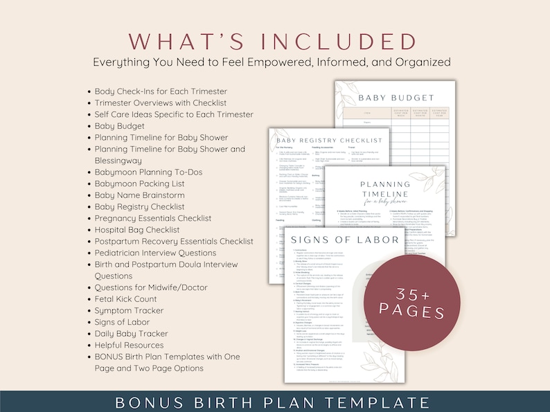 Pregnancy Checklist Bundle, Printable Pregnancy Planner To Do Lists Templates, First Time Mom and Baby Checklists, Expecting Mom Gift image 3