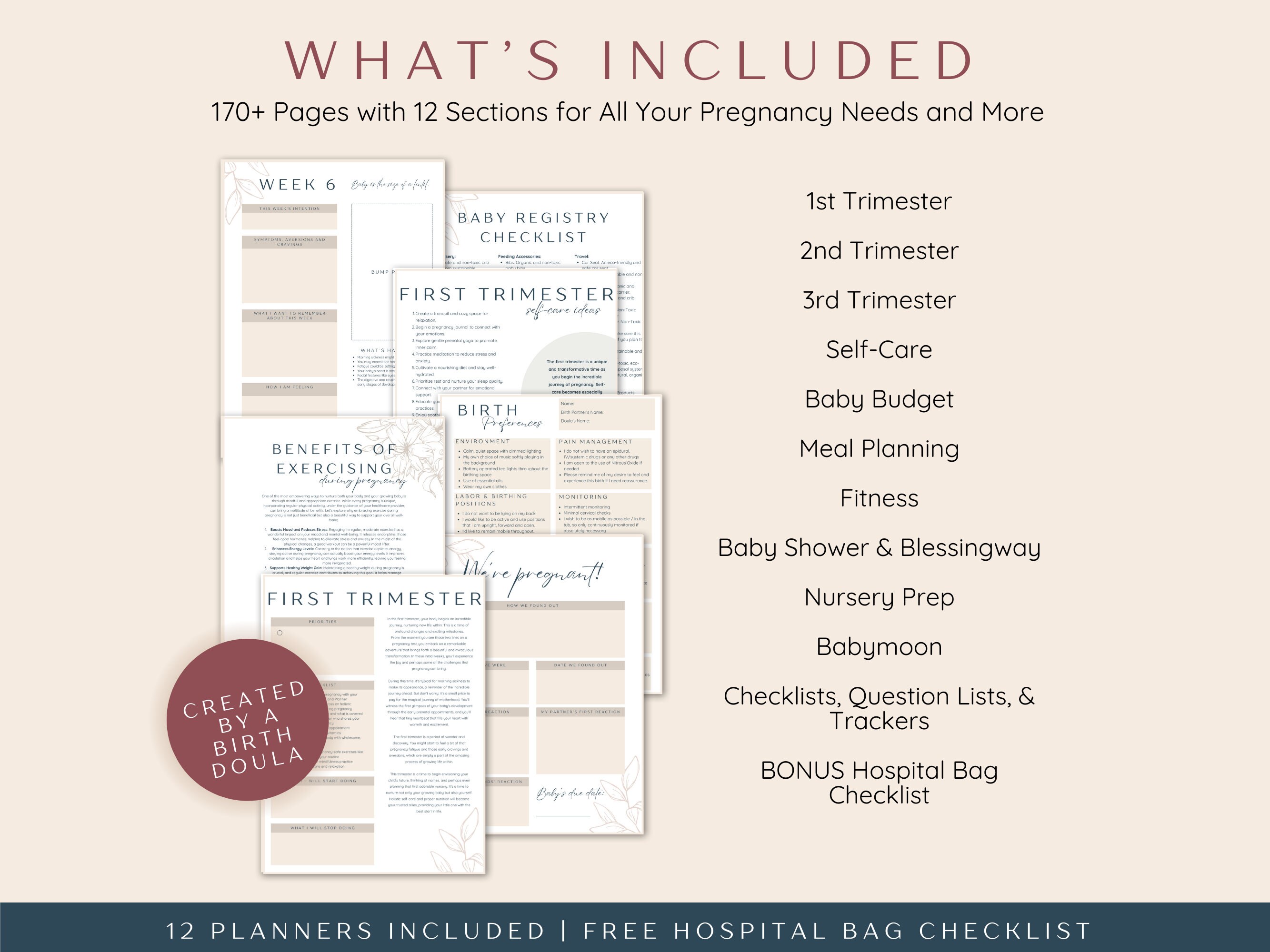 Printable Pregnancy Planner Bundle, Pregnancy Planner First Time Mom ...