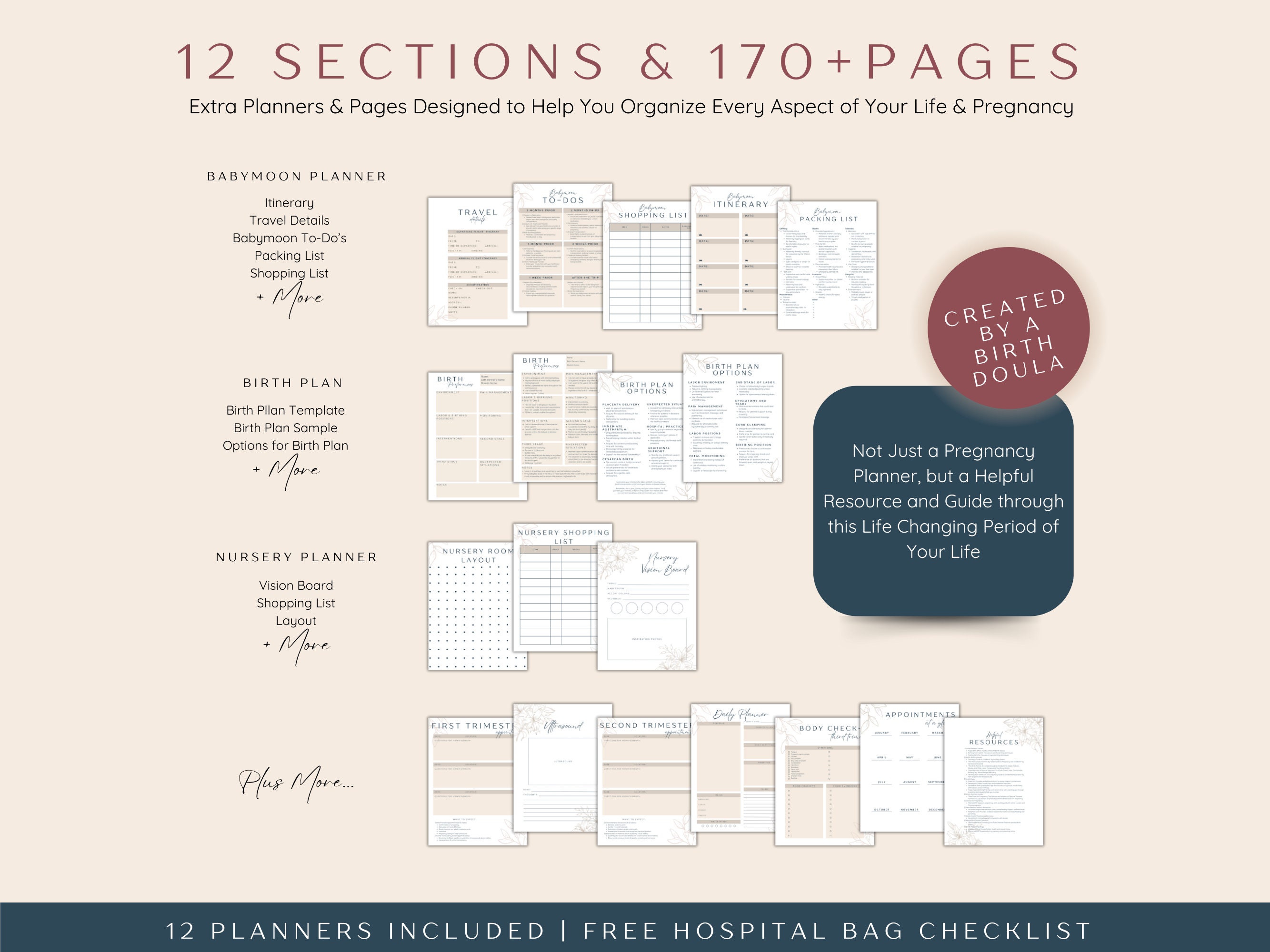 Printable Pregnancy Planner Bundle, Pregnancy Planner First Time Mom ...