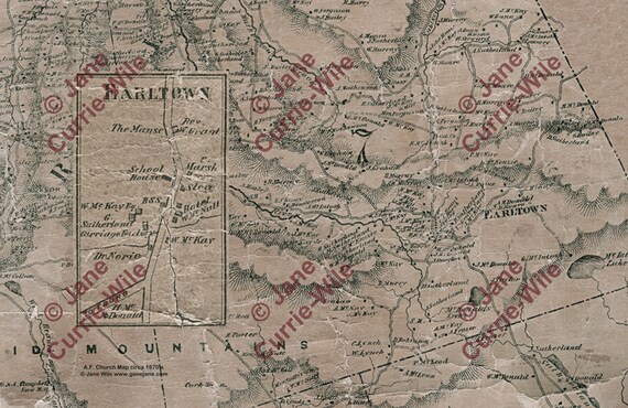 Map Of Colchester County Ns Earltown Town Map Colchester County Nova Scotia | Etsy