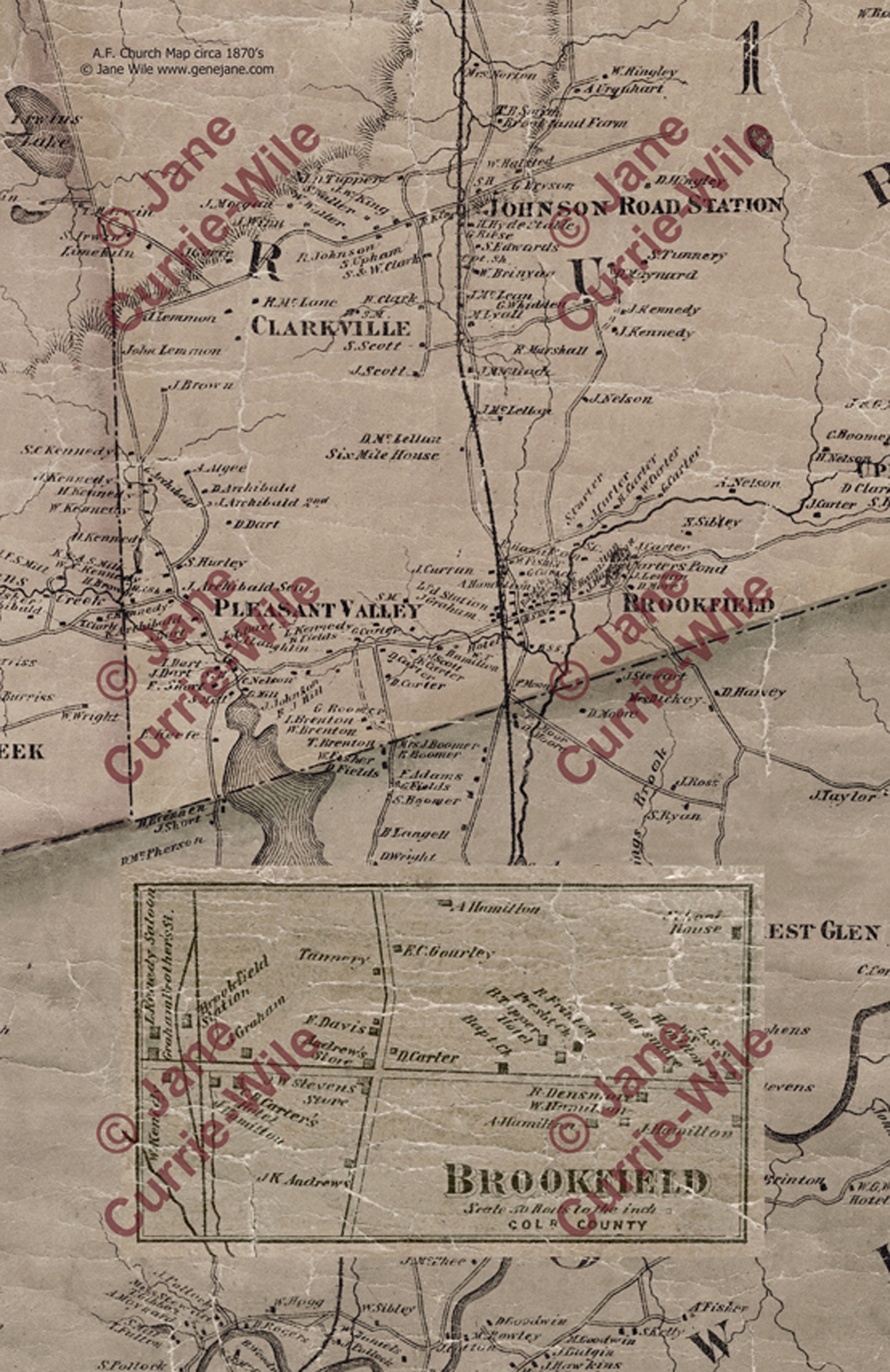 BROOKFIELD Town Map Colchester County Nova Scotia Etsy