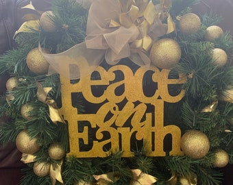 Goldener Weihnachtskranz “Peace On Earth”