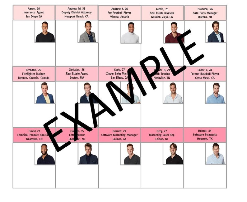 Bachelorette Katie Thurston Season 17 Bracket Digital Download ...