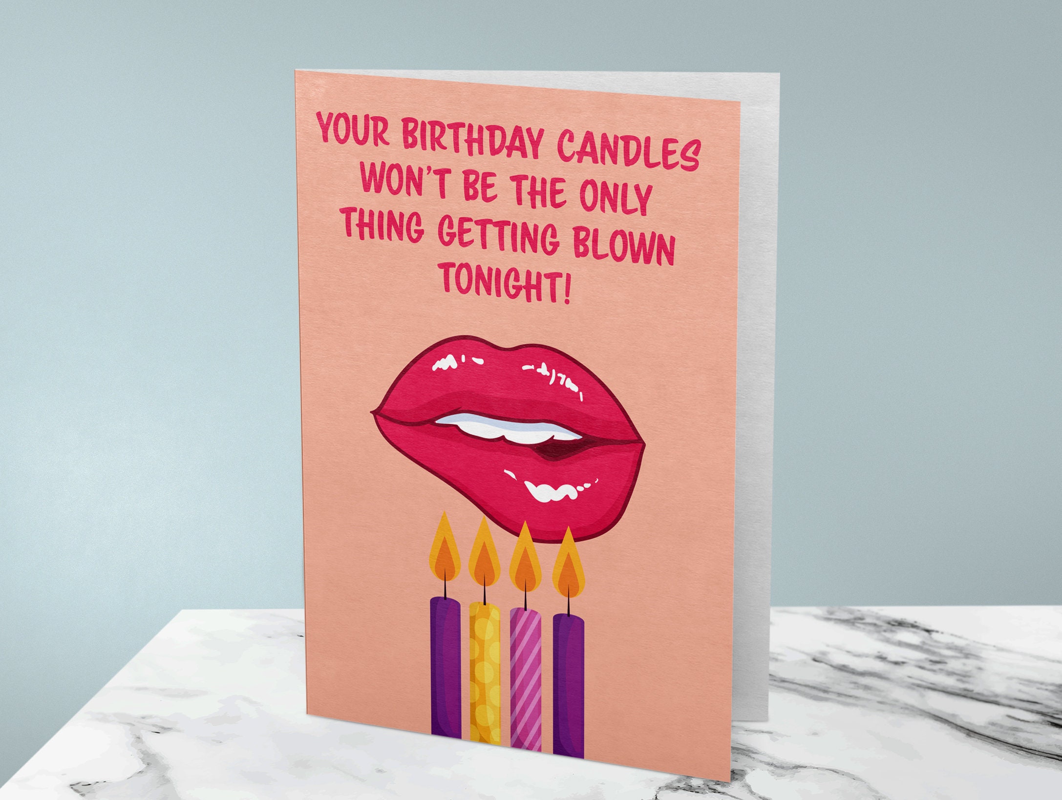 Funny Flirty Birthday Card Rude Blowjob Birthday Sexy Card For Etsy