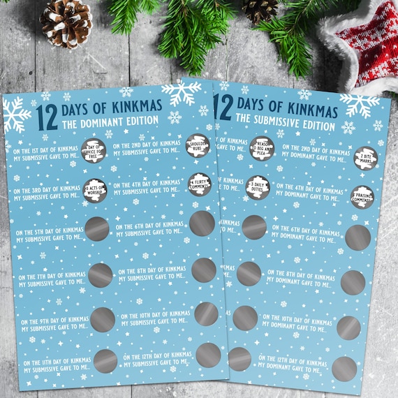 12 Days Kinkmas Advent Challenge Kinky Christmas Advent Calendar, Adult  Christmas Dominant Sub Xmas Reward Punishment Scratch off BDSM - Etsy