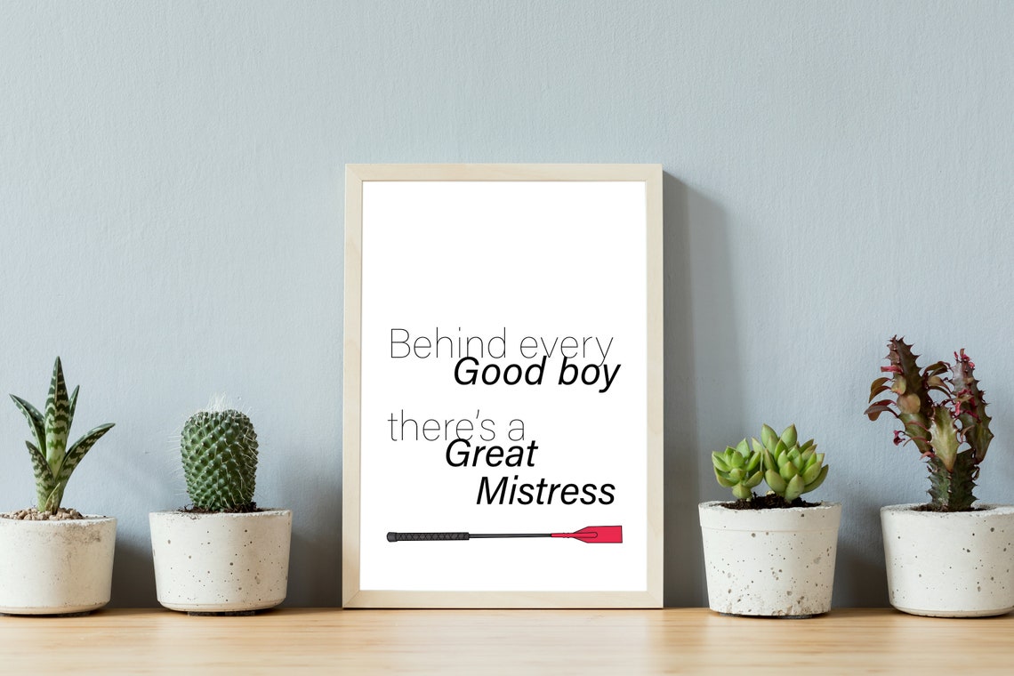 Kinky Wall Art Print - Mistress Good Boy - Funny Bdsm Print Poster Wall