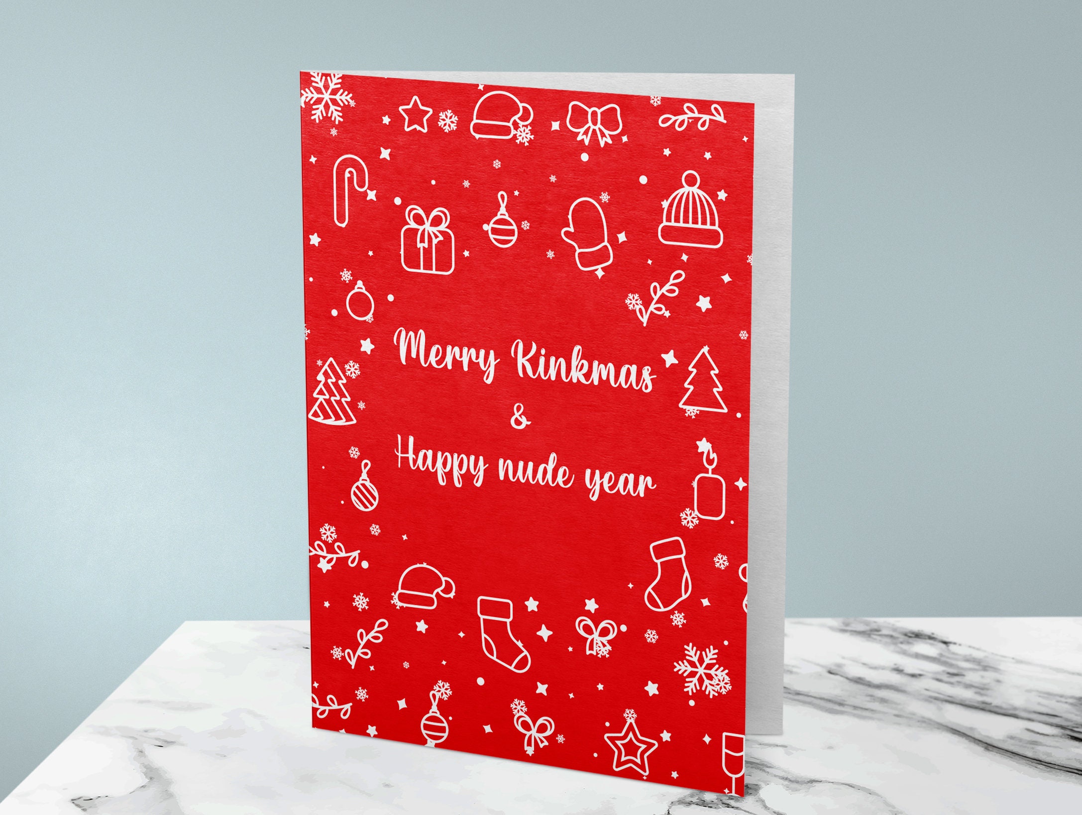 Kinky BDSM Funny Christmas Card Merry Kinkmas Adult Christmas Card for ...