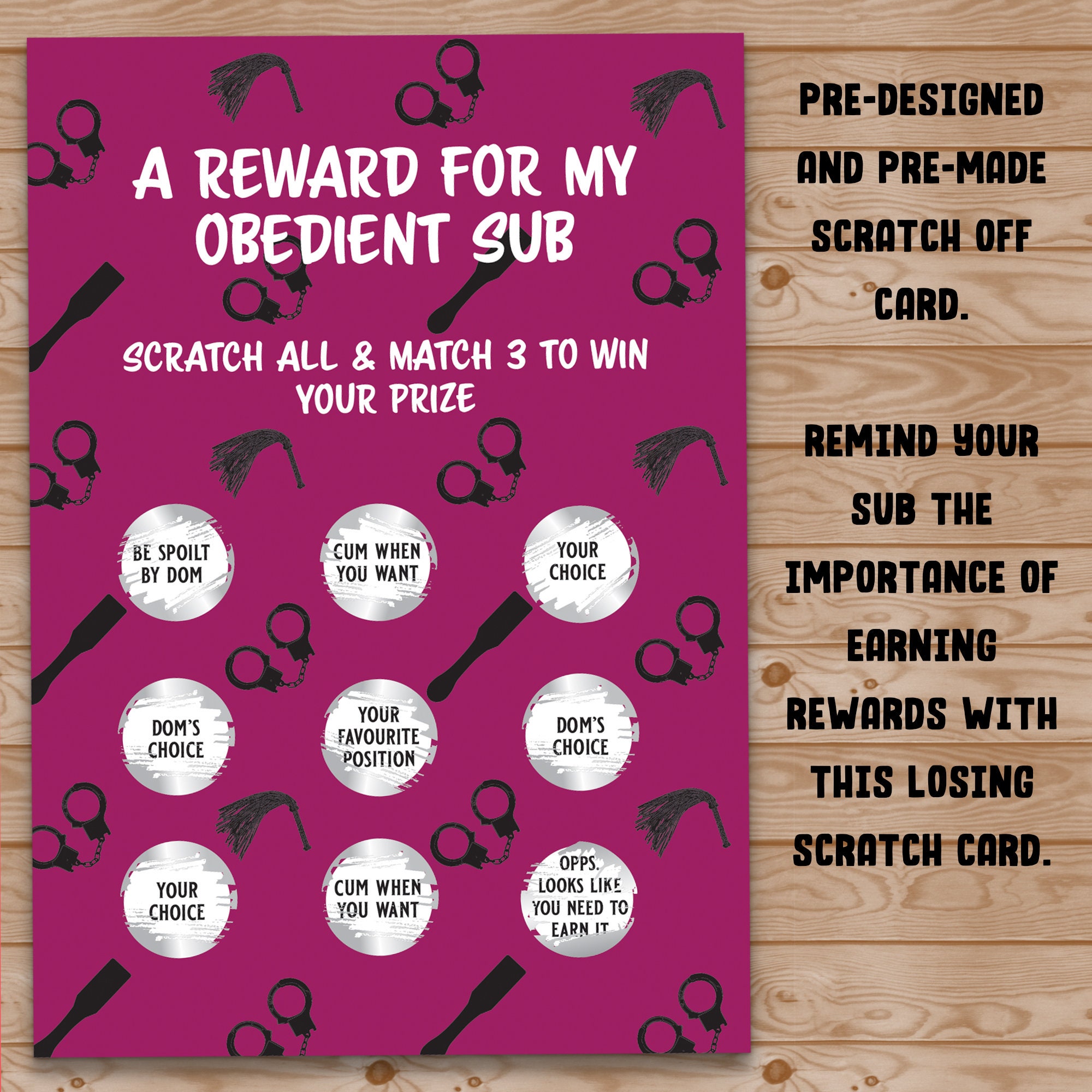 Kinky Scratch off Card for Sub, Adult Scratch Card, Naughty Scratch Gift,  Lose, Bdsm, Reward Submissive, Custom Scratch Card, Personalised - Etsy