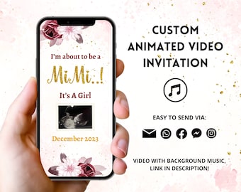 Teddy Bear Gender Reveal Animated Video Invitation (Download)
