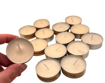 Wax Melt Tealight Set, 15 Scented Tealights, Olive Wax Tealights, Home Fragrance Sampler, Candle Samples