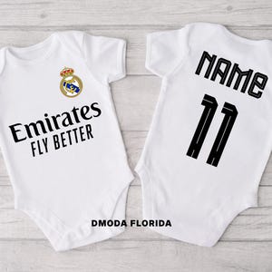 Customize Real Madrid Baby Bodysuit, Real Madrid Fan, Hala Madrid , Gift For Him, Baby Shower Gift , Gift For Her, Birthday Gift,