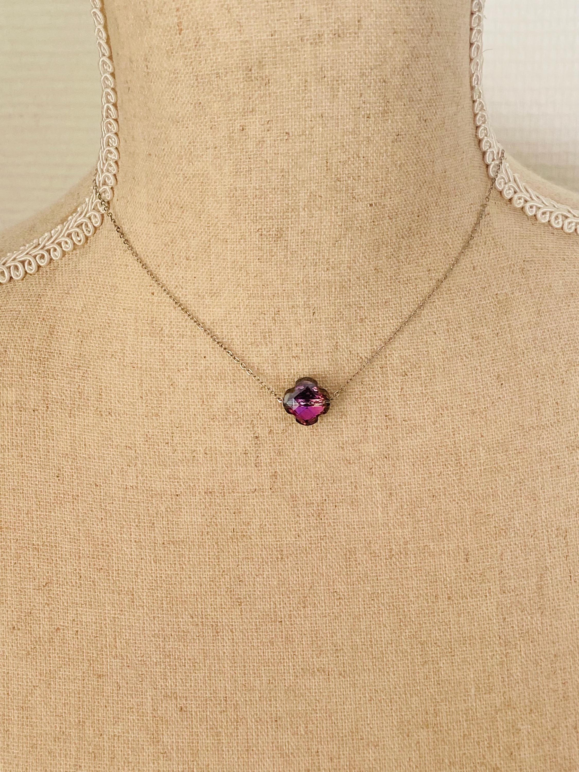 Collier coeur perles roses doré Collier coeur perles roses doré