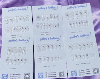Press on Nail Sizing kit for Gabby's Hobbies *these are blank nails with no design*