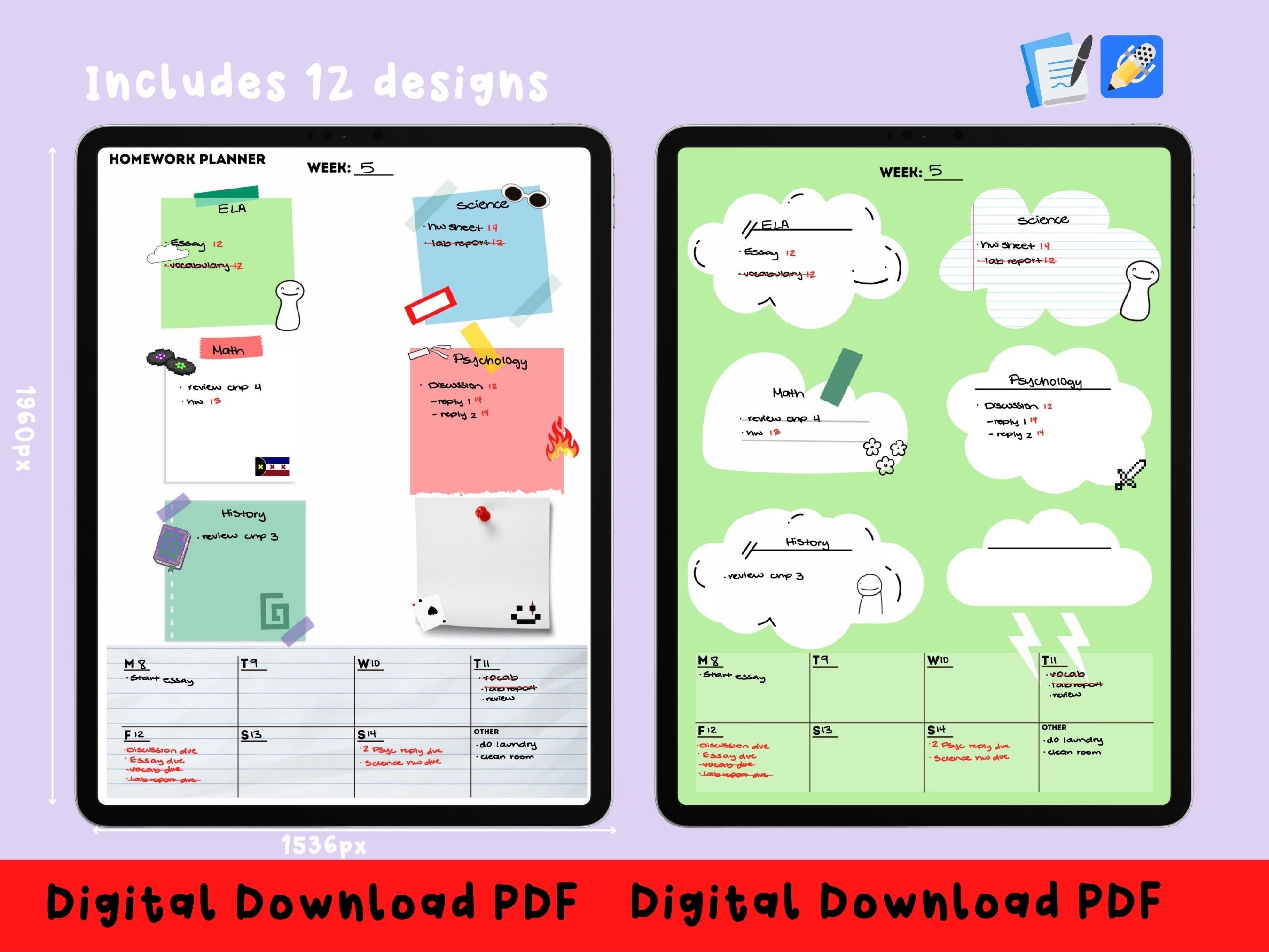 Dream SMP Digital Homework Planner Digital Download Printable Etsy