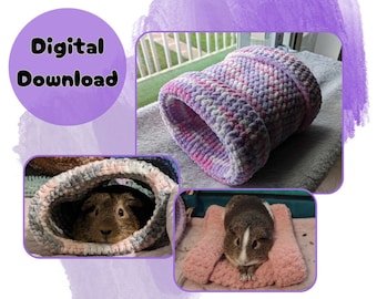 Small Animal Cuddle Tunnel Crochet Pattern for Guinea pigs, Rats, Ferrets, Sugar Gliders and Small Bunnies Digital Download