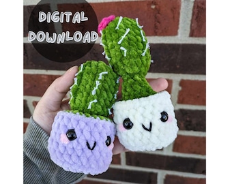 No Sew Cactus Pop-up Crochet Pattern Amigurumi Plant Pattern