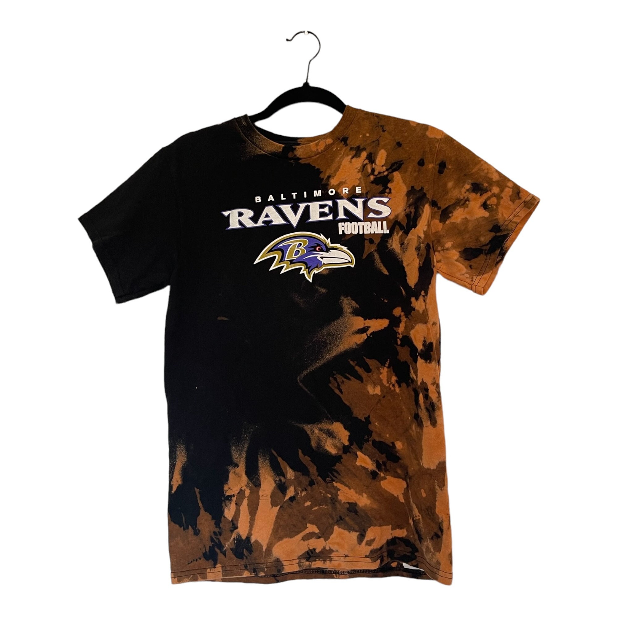 Baltimore Ravens Reverse Tie Dye shirt/Ravens Bleached Tee/Nike NFL  distressed shirt