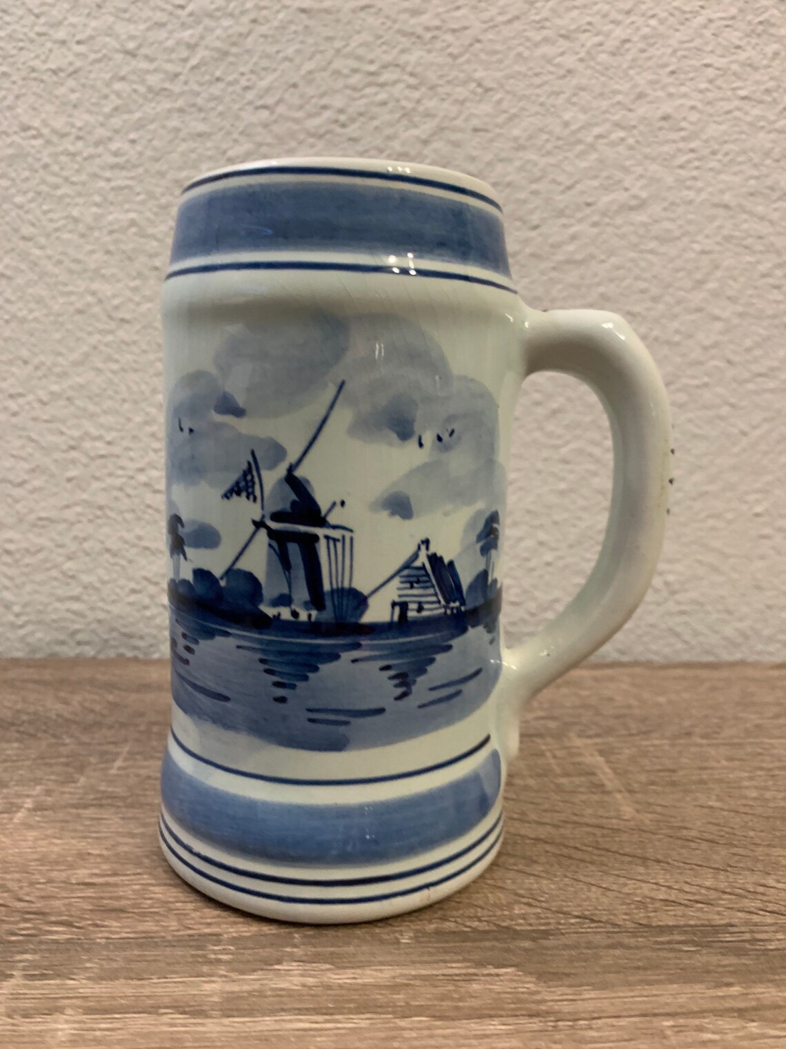 Vintage Delft Blue Porcelain Beer Stein Made in Holland Etsy