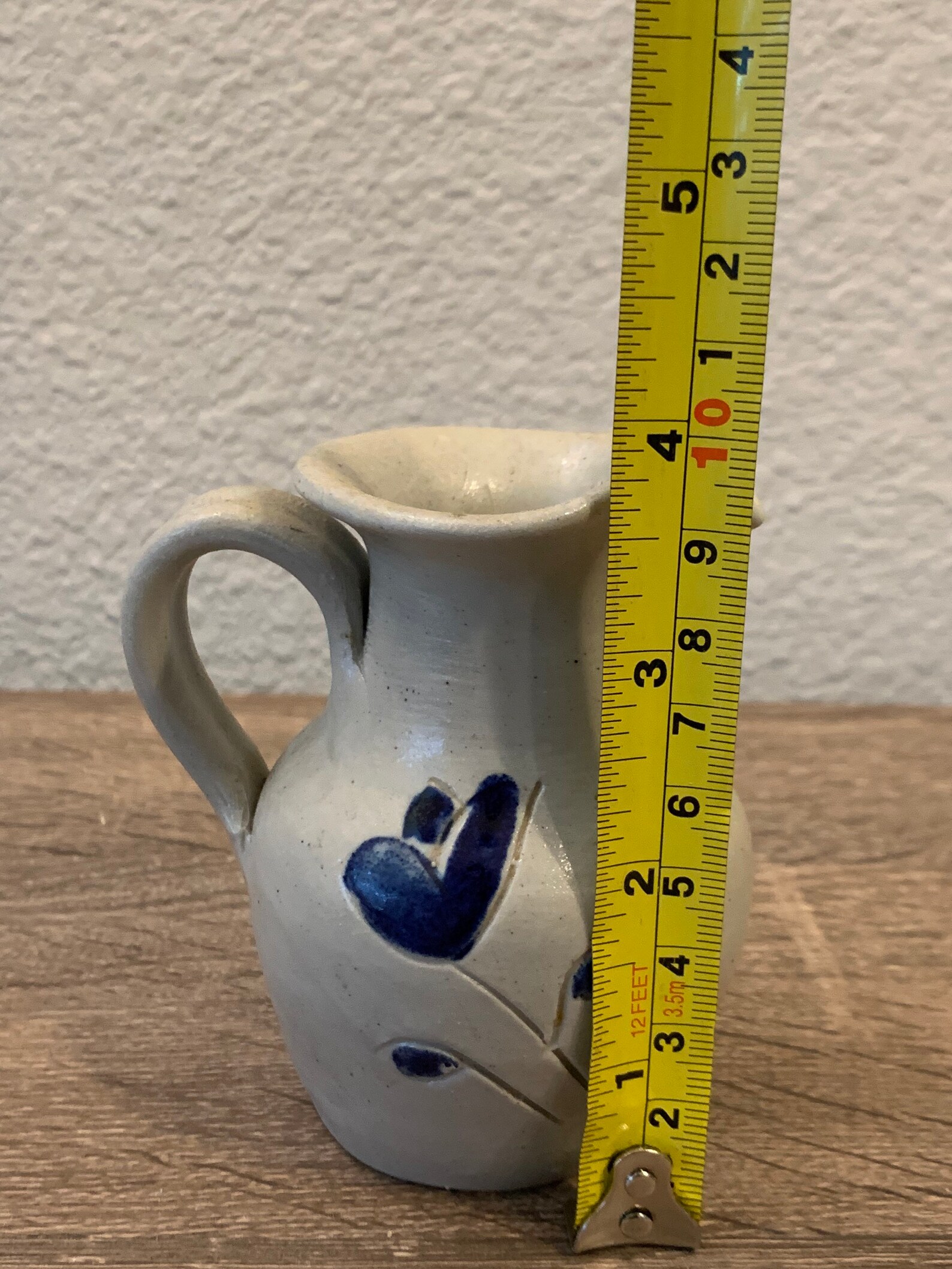 Vintage Williamsburg pottery miniature pitcher with blue Etsy