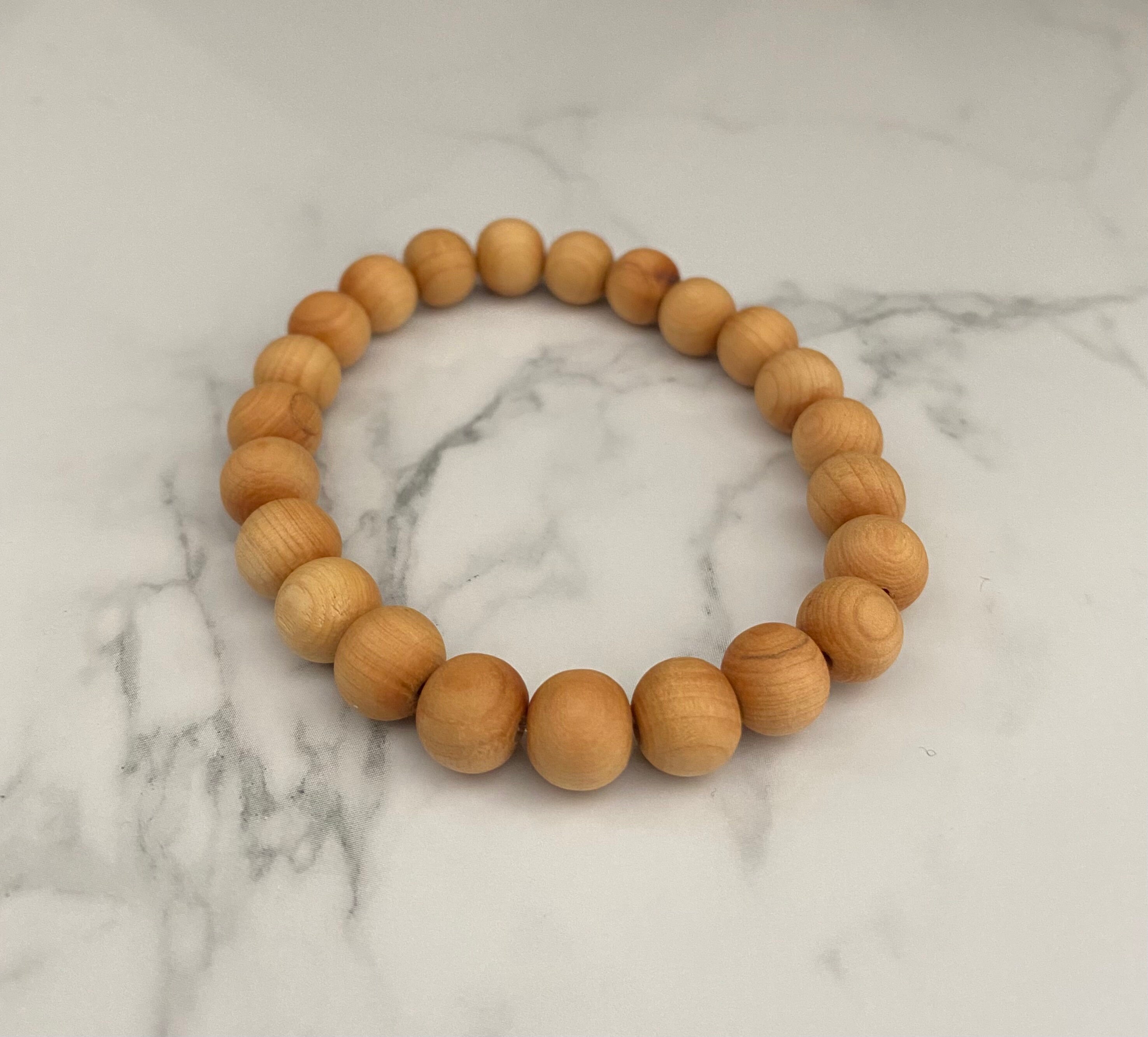Natural Thuja Wooden stretch bracelet Etsy