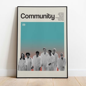 Community- Joel Mchale | Dan Harmon - Community TV Show Poster, midcentury modern wall décor Art Print - Minimalist - Modern Art