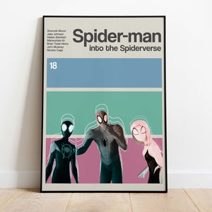 Spiderman: Into the Spiderverse - Jake Johnson - SPIDERMAN(2018) Poster, midcentury modern wall decor Art Print - Minimalist - Modern Art