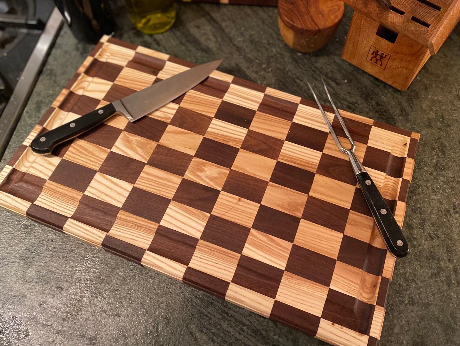 Large cutting board w/ gravy grove Etsy